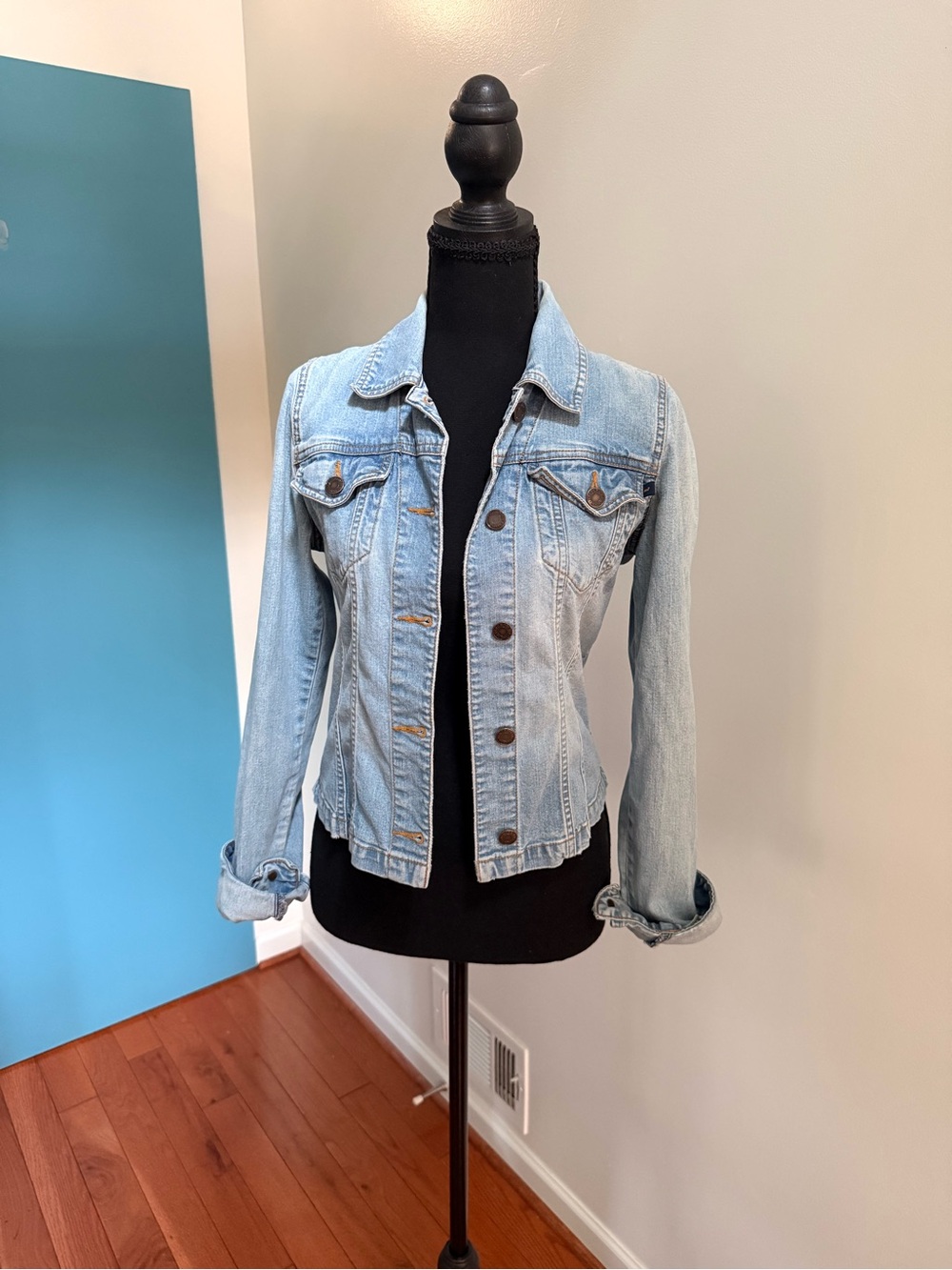 Abercrombie & Fitch Light Blue Denim Trucker Jacket